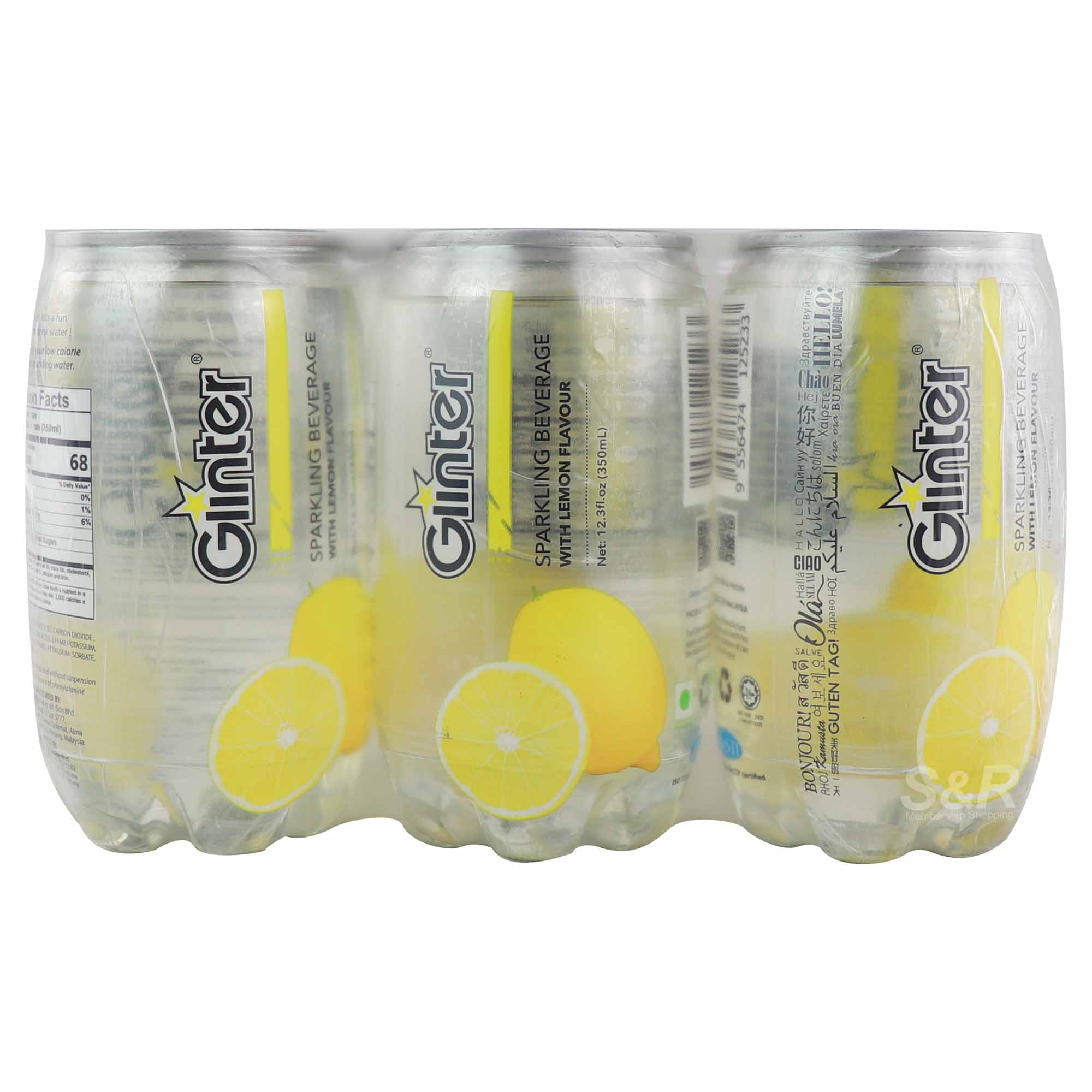 Glinter Sparkling Beverage with Lemon Flavor 6 cans Glinter Sparkling Beverage with Lemon Flavor 6 cans